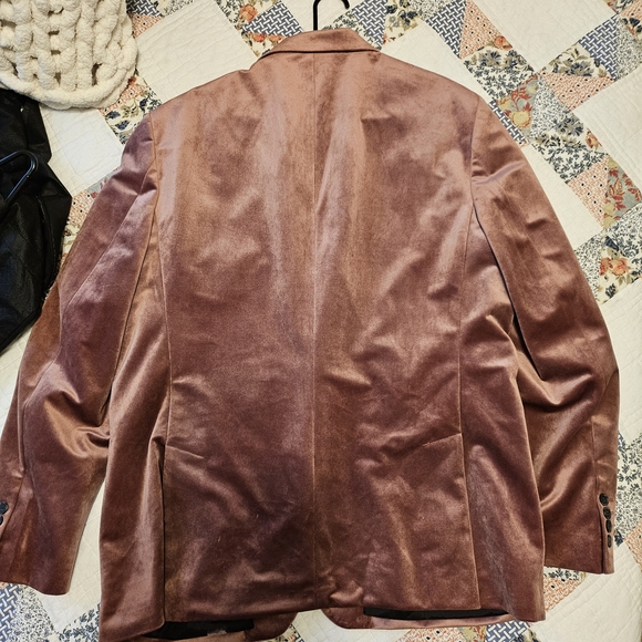 Men's I.N.C. Velvet Blazer and Pants Set in Mauve - Picture 5 of 13